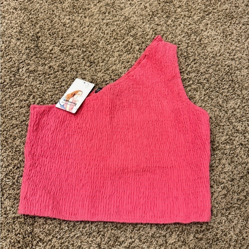 Pretty Garden‎ Crop One Shoulder Top Large NWT